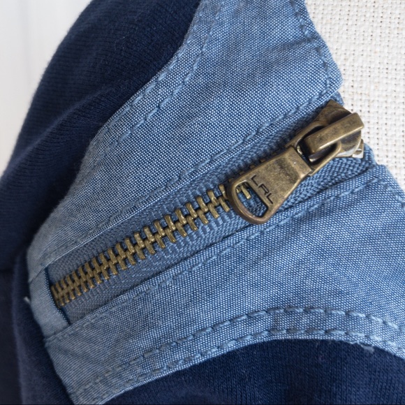 LAUREN Ralph Lauren Women's 3X Short Sleeve Navy Shirt with zipper detail - Picture 7 of 15